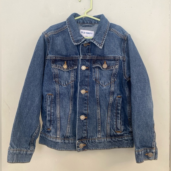 Old Navy Non-Stretch Jean Trucker Jacket Boy Size Medium (8) Medium Wash Cotton - Picture 2 of 8